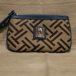 Tignanello Turq and Tan Wristlet